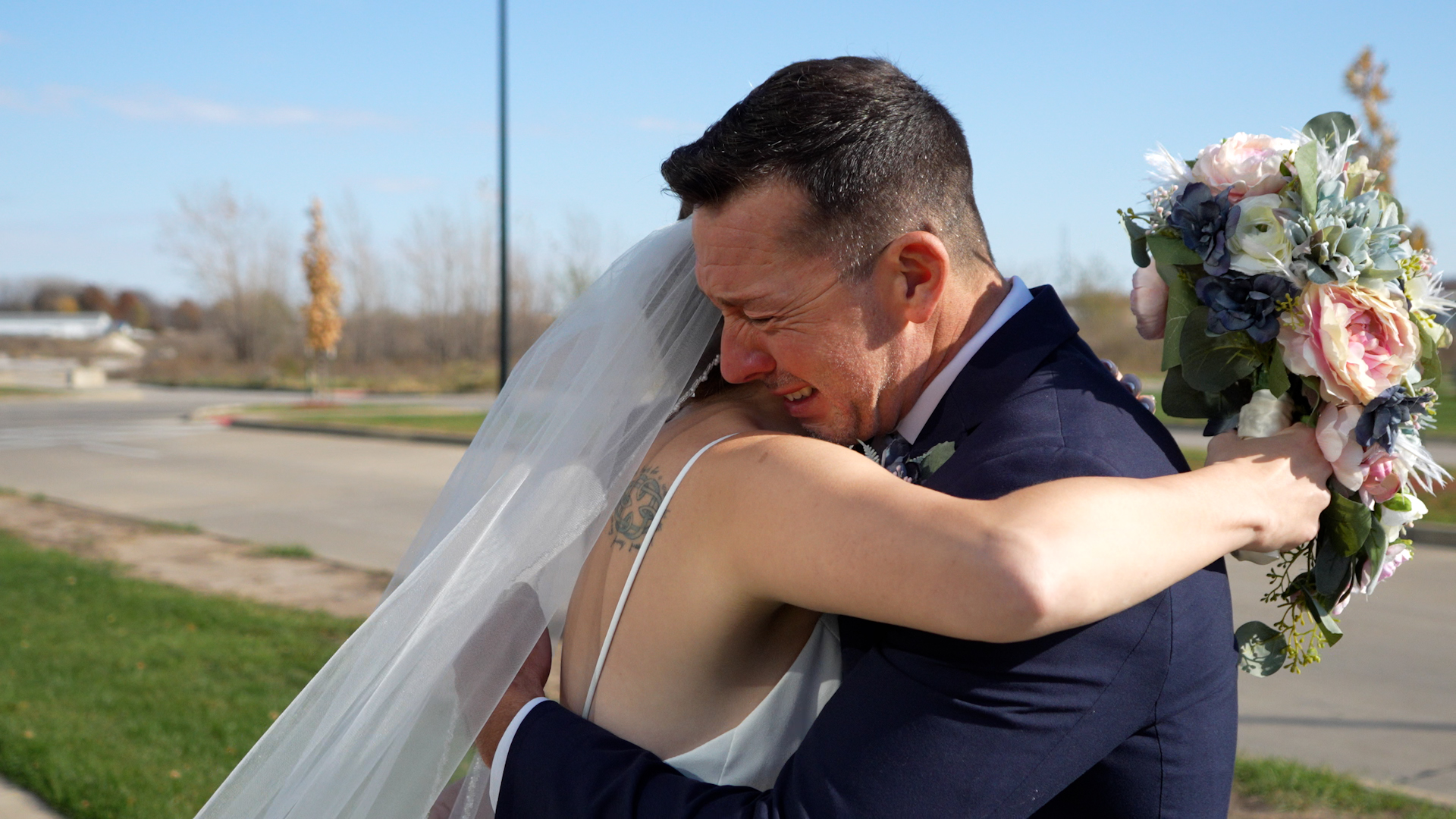 Beautiful Salem wedding with bride and father